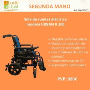 Silla de ruedas electrica 2ª mano URBAN - Imagen 1