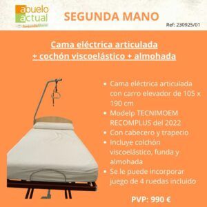 Cama con carro elevador de 105 x 190 cm 2ª mano